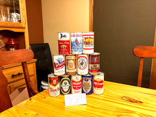 vintage beer cans,All tabs on....Very good condition....(12 count picture