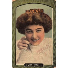 Antique 1912 I Want You Postcard Theochrom Serie 1210-3 Gillespie IL Postmark picture