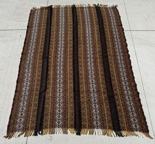 VtG New Zealand TE ARIKI TRAVEL RUG Onehunga Mills Wool Maori BLANKET Tukutuku picture