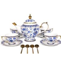 Bone China Tea Set With Handle Teapot 13 Piece ACMLIFE picture