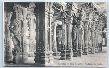Corridor in Siva Temple - Madura INDIA Postcard picture