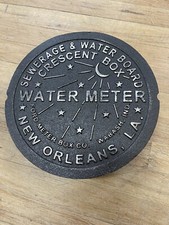 REAL NEW ORLEANS WATER METER BOX COVER ORIGINAL GENUINE CAST IRON MADE IN USA picture