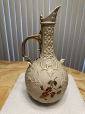 Antique Germany Royal Rudolstadt Porcelain Large Pitcher Ewer 13” picture