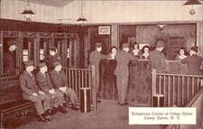 Camp Upton New York NY Telephone Center WWII Soldiers Mail c1944 Postcard picture