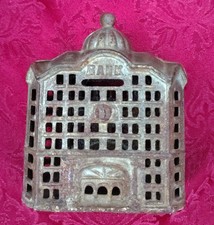 Original Antique Vtg 1899 A C Williams Domed Building Cast Iron Still Penny Bank picture