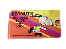 Vintage MCM 1965 PEANUTS Snoopy Small Address Slide-A-Book Woodstock Ephemera picture