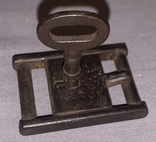 Unique Antique Belt Buckle Design Lock & Key picture