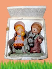 Vintage 1983 HOMCO Holy Family NATIVITY Figurine 5608 Mary Joseph Baby Donkey picture