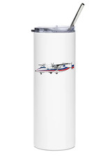 Command Airways Short 330 Stainless Steel Water Tumbler with straw - 20oz. picture