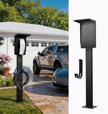 Outdoor EV Charger Pedestal for Tesla J1772 Charger with Roof picture