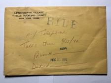 1972 Letchworth Village NY File Envelope Thiells Rockland County Ephemera picture