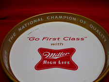 VINTAGE 1950'S MILLER HIGH LIFE GO FIRST CLASS BEER TRAY picture