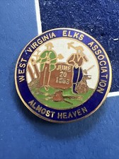 Vintage West Virginia elks Association “Almost Heaven” Pinback picture
