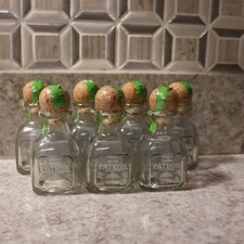 7 PATRON SILVER TEQUILA 50ml Mini Liquor Bottle Empty Glass Cork Top 4 inches picture