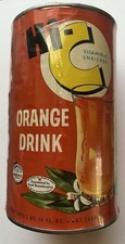 Vintage Hi-C Orange Drink Juice 1Qt 14Oz Advertising Tin Can 1954-1957 picture