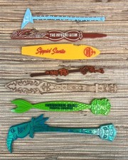7 TIKI Bar Swizzle Stick Shrunken Head Inferno Lucky Underground Sippin' Vic's picture