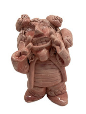 Unique Figurine Man Ladybugs Pink Art Pottery 5