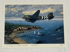 Maj Gen Salve Matheson Signed Stan Stokes Print “D-Day Invaders” AIV COA picture