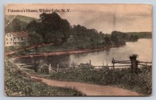 Whaley Lake NY Fishermen's Homes Postcard Artcino Series J.R. Davis picture
