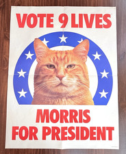 1987 Morris the Cat for President 9Lives Star-Kist Campaign Poster Vintage picture