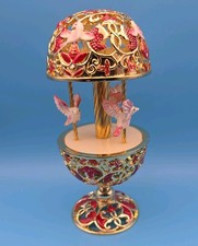 Keren Kopal Red Faberge Egg Musical Carousel with Doves EB1357 Crystals 2018 picture