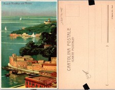 Napoli Posillipo Vintage Italy Postcard Coastal View Unposted 1930s Art Printed picture