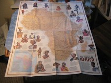 VINTAGE THE HERITAGE + PEOPLES OF AFRICA MAP National Geographic December 1971 picture