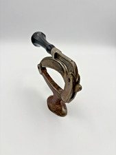 Vtg MCM Mechanical Lever Action Nut Cracker topper for Wood Bowl Cast Iron picture