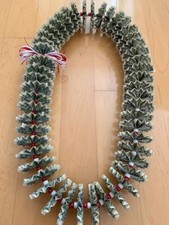 Custom handcrafted Graduation (50) $1 Money Lei made with BRAND NEW BILLS picture