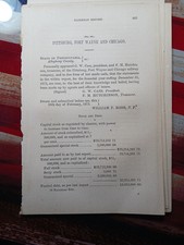1872 train report PITTSBURGH FORT WAYNE & CHICAGO Fleming Edgeworth Beaver Falls picture