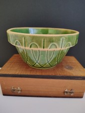 Vintage Watt Pottery Loops & Lines Green Glaze #5 Mixing Bowl picture