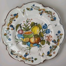 Antique Armando Poggi Faience Tin Scalloped Majolica Earthenware Firenze Italy picture