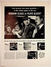 Vintage 1930s Car Safety Glass Magazine Ad Plate Glass Manufacturers America picture