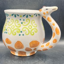 Giraffe Handle Coffee Mug Cup Boston Warehouse Trading 4.75 In Crazing 16 oz picture