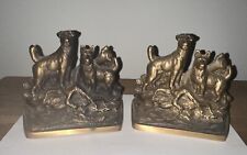 ANTIQUE BRASS - HUNTING DOG - BOOKENDS picture