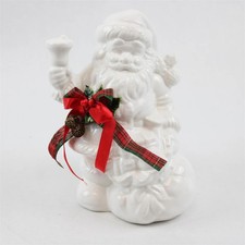 Vintage Flambro White Ceramic Santa Figurine NIB 8