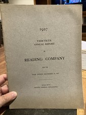 1927 READING COMPANY ANNUAL REPORT, With Map picture