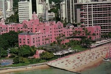 Royal Hawaiian Hotel, Waikiki Beach, Honolulu Hawaii, Swimming etc. --- Postcard picture