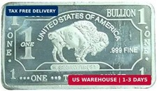 Metal Art Collection - 1 oz One Troy Ounce USA American Buffalo .999 Fine Tin Bu picture