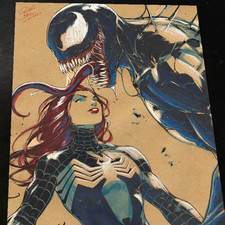 Mary Jane x Venom Art Print Signed 8.5x11 | Art by Keyeske picture