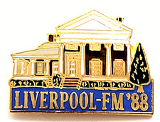 1988 Liverpool Folksmarch FM Enamel Pin NY Walking Event Historic Building VTG picture