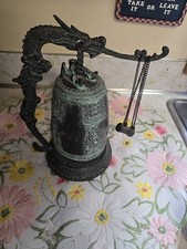 Vintage Bronze Korean Bongdeaksa Temple Sacred Bell Buddhist Gong 6