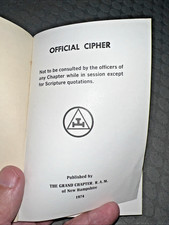 1974 Masonic Official Cipher Book Published by Grand Chapter, R.A.M. Of NH picture