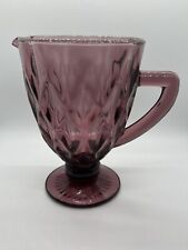 HTF Unique Glass Pitcher Cranberry/Lilac with Diamond Pattern 1.1 L Valentines picture