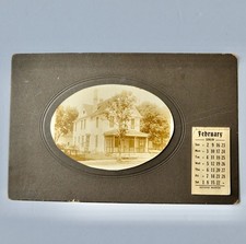 Antique 1919 Wall Calendar February - December House Photograph picture