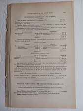 1875 Train Report of Unfinished MONTROSE RAILROAD Tunkhannock Pennsylvania  picture