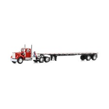 First Gear DCP 1/64 White Western Star Day Cab with 48ft Utility Flatbed Trai... picture