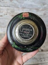 Vintage Georgia Rose Face Powder Tin Harmony of Boston Art Deco Jar picture