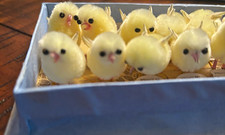 20 Handmade Faux Fur Vintage People's Republic of China OrgBox of Easter Chicks picture