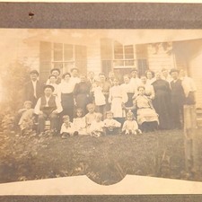 Vintage Sepia Family Group Portrait Photo Mounted Matted Documentary Landscape picture